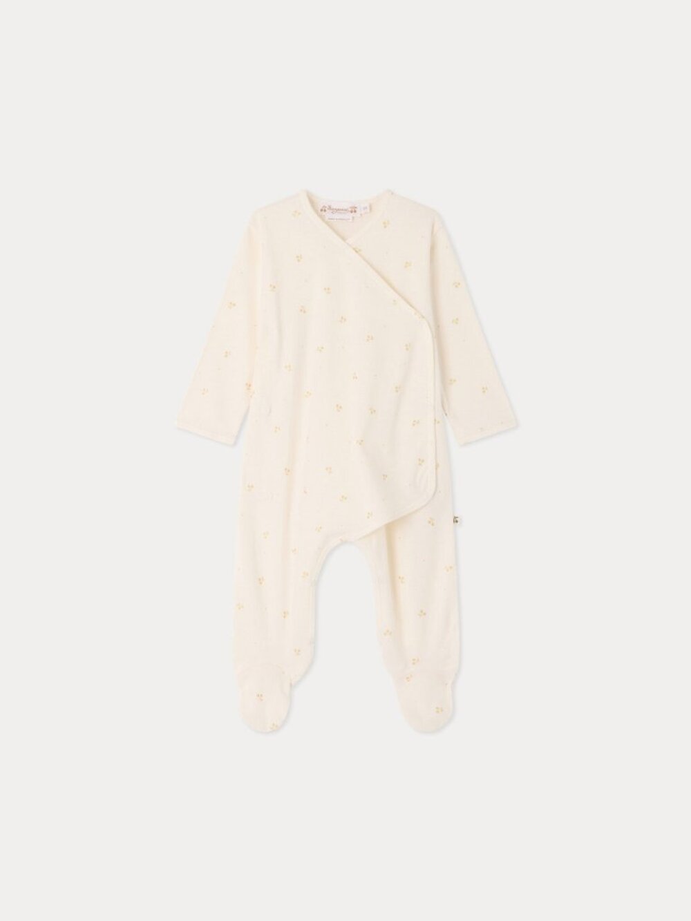 Bonpoint Cream Cherry Kimono Footie 3M